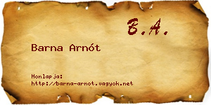 Barna Arnót névjegykártya